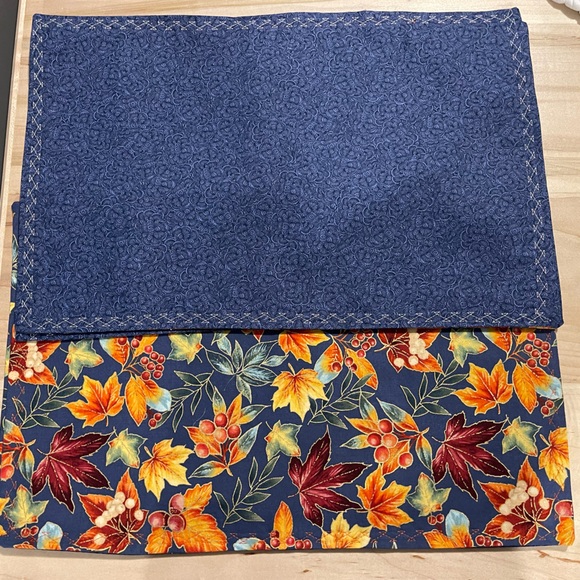 Handmade Other - Handmade Colorful Reversible Autumn Leaf Placemats Set of 4
